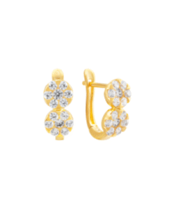 14K Gold Earrings with CZ Stones