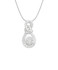 14K White Gold Diamond Pendant