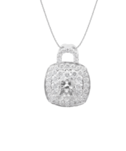 18K White Gold Diamond Pendant Case