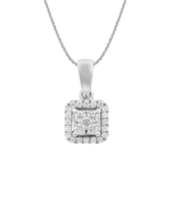 14K White Gold Diamond Pendant