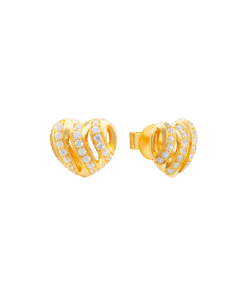 14K Gold Earrings with CZ Stones